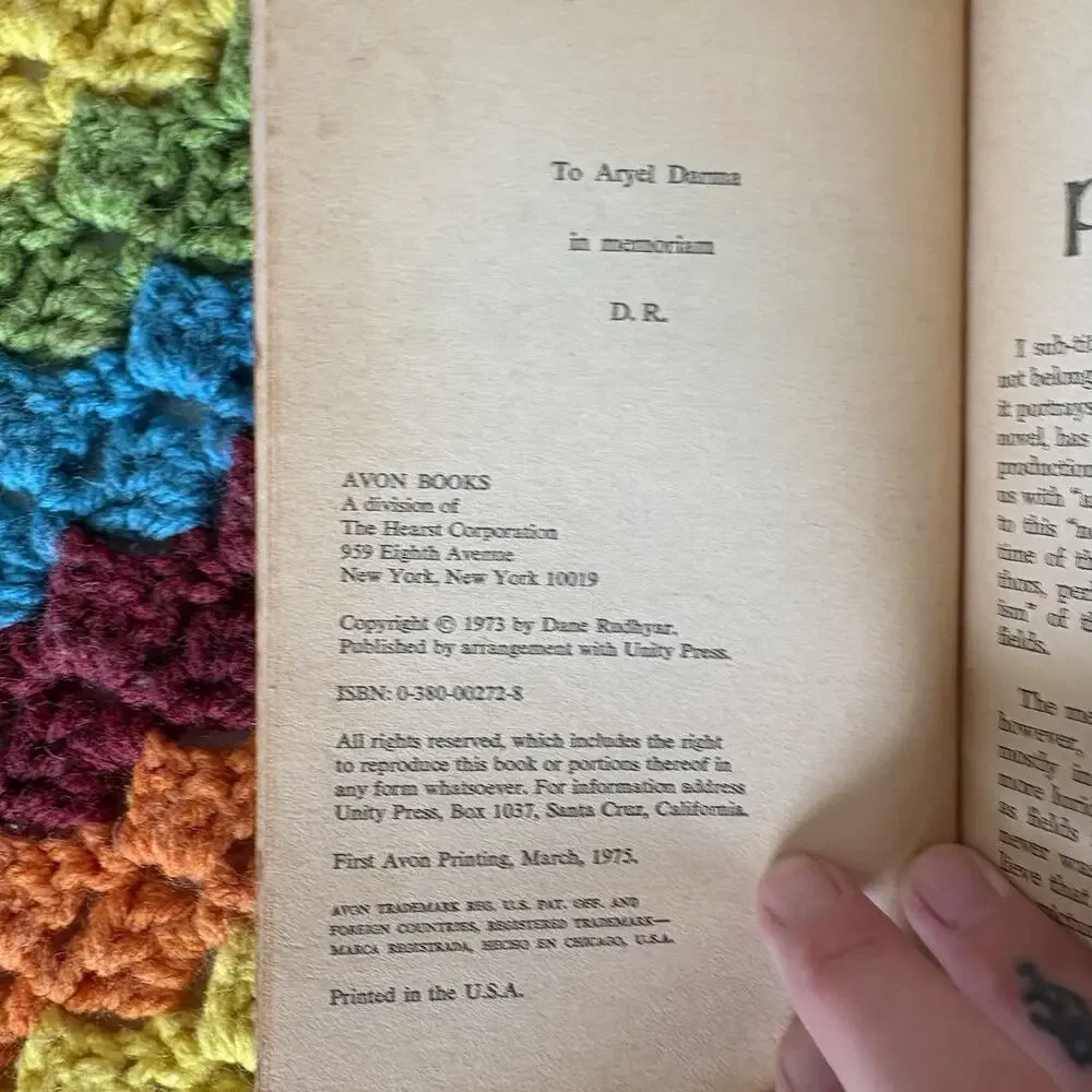 Rania The Seeker Paperback Dane Rudhyar 1973 Esoteric Astrology Book